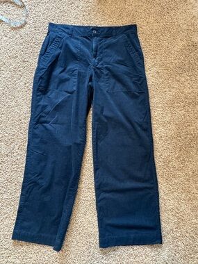 Weatherproof Women's Navy Wide Leg Corduroy Pants Size 10